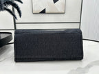 CHANEL DEAUVILLE LARGE 38 TOTE BAG IN DARK NAVY CANVAS WITH WHITE LOGO EMBROIDERED