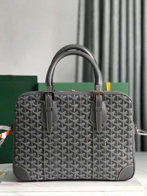 AMBASSADE DOCUMENT CASE 35 IN GRAY GOYARDINE CANVAS