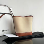 BUCKET CUIR TRIOMPHE 24 BEIGE BROWN CALFSKIN