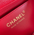 CHANEL MINI RECTANGLE FLAP BAG 20CM RED CAVIAR GOLD HARDWARE