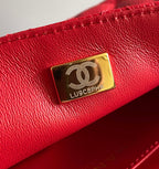 CHANEL MINI RECTANGLE FLAP BAG 20CM RED CAVIAR GOLD HARDWARE
