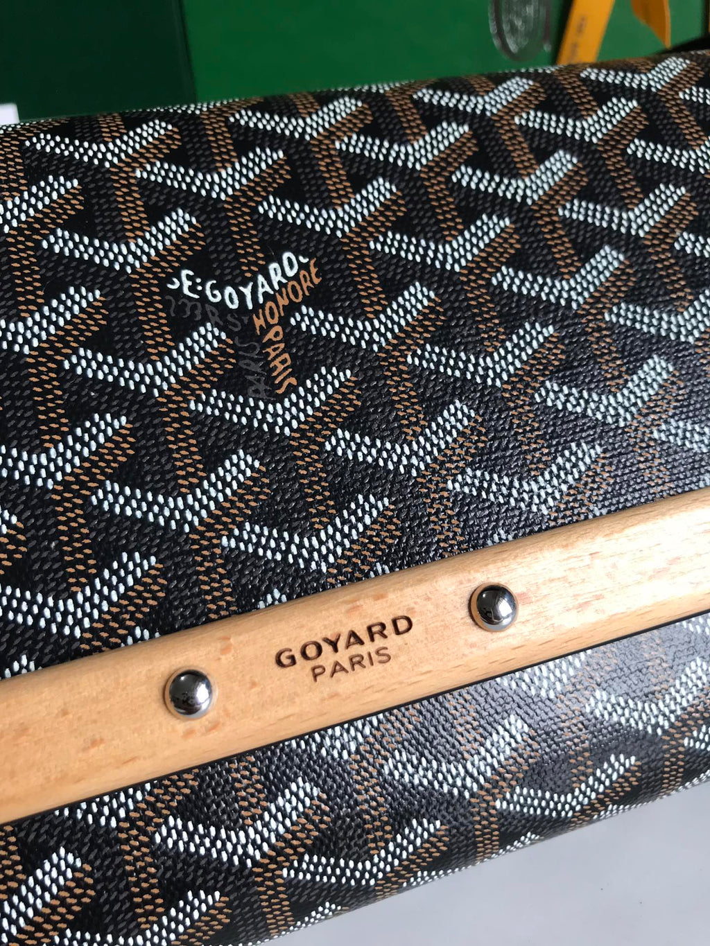 MONTE-CARLO PM CLUTCH 25 IN BLACK GOYARDINE CANVAS