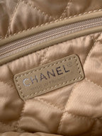CHANEL MEDIUM 37 HANDBAG IN WHITE SHINY CALFSKIN SILVER HARDWARE