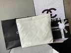 CHANEL MEDIUM 37 HANDBAG IN WHITE SHINY CALFSKIN SILVER HARDWARE