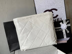 CHANEL LARGE 42 HANDBAG IN WHITE SHINY CALFSKIN SILVER HARDWARE