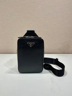 PRADA CHEST BAG 20 IN BLACK SAFFIANO LEATHER