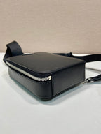 PRADA CHEST BAG 20 IN BLACK SAFFIANO LEATHER