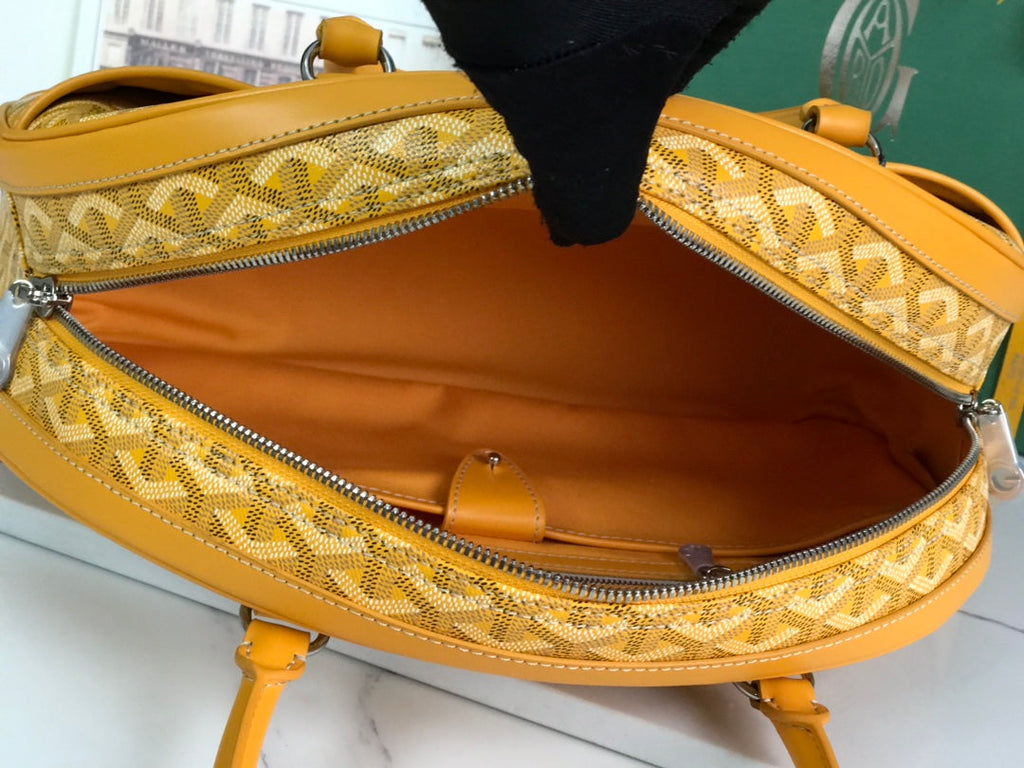 SAINT JEANNE BAG 35 IN YELLOW GOYARDINE CANVAS AND CALFSKIN