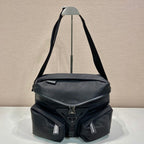 PRADA CROSSBODY BAG 29 IN BLACK RE-NYLON AND CALFSKIN TRIM
