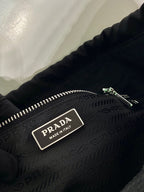 PRADA SMALL DRAWSTRING BAG 23 IN BLACK RE-NYLON