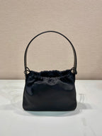 PRADA SMALL DRAWSTRING BAG 23 IN BLACK RE-NYLON