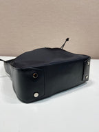 PRADA SMALL DRAWSTRING BAG 23 IN BLACK RE-NYLON