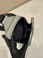 PRADA CHEST BAG 20 IN ECHO GRAY SAFFIANO LEATHER