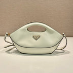 PRADA DUMPLING BAG 30 IN WHTE CALFSKIN