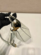PRADA DUMPLING BAG 30 IN WHTE CALFSKIN