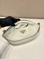 PRADA DUMPLING BAG 30 IN WHTE CALFSKIN