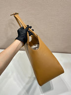 PRADA ELEGANT TOTE BAG 40 IN CIDER BROWN SMOOTH CALFSKIN