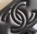 CHANEL 25S VANITY BAG 17 CM IN BLACK LAMBSKIN WITH PEARL STRAP