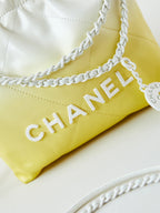 CC MINI 20 HOBO BAG IN WHITE MIX LIGHT YELLOW CALFSKIN