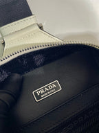 PRADA CHEST BAG 20 IN WHITE SAFFIANO LEATHER