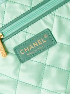 CHANEL CLASSIC MEDIUM 37 BAG IN TF BLUE CANVAS