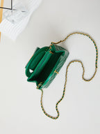 CHANEL KELLY MINI 19 SHOPPING BAG IN GREEN FOREST CALFSKIN