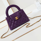 CHANEL KELLY MINI 19 SHOPPING BAG IN INDIGO PURPLE CALFSKIN