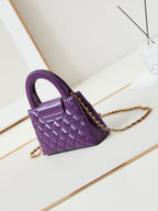 CHANEL KELLY MINI 19 SHOPPING BAG IN INDIGO PURPLE CALFSKIN