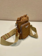 PRADA PHONE BAG 18 IN SEPIA BROWN RE-NYLON
