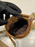 PRADA PHONE BAG 18 IN SEPIA BROWN RE-NYLON