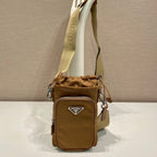 PRADA PHONE BAG 18 IN SEPIA BROWN RE-NYLON