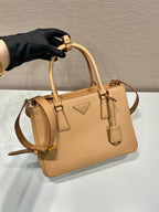 PRADA MEDIUM GALLERIA BAG 28 IN CIDER BROWN SMOOTH CALFSKIN GOLD HARDWARE