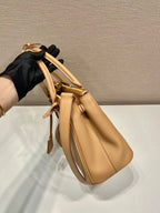 PRADA MEDIUM GALLERIA BAG 28 IN CIDER BROWN SMOOTH CALFSKIN GOLD HARDWARE