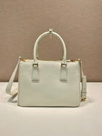 PRADA MEDIUM GALLERIA BAG 28 IN WHITE SMOOTH CALFSKIN GOLD HARDWARE