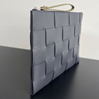 LARGE CASSETTE POUCH 35 IN TROUT GRAY CALFSKIN
