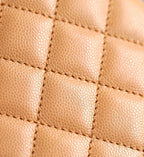 CHANEL 25S FLAP BAG 24 CM IN LIGHT BROWN LAMBSKIN WITH GOLD HARDWARE