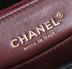CHANEL 25S FLAP BAG 24 CM IN BLACK LAMBSKIN WITH GOLD HARDWARE