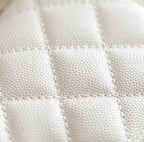 CHANEL 25S FLAP BAG 24 CM IN WHITE LAMBSKIN WITH GOLD HARDWARE