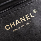 CHANEL 25S KELLY BAG 19 CM IN BLACK MIX WHITE TWEED WITH GOLD HARDWARE