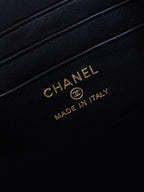 CHANEL 25S MINI VANITY BAG 16 CM IN BLACK LAMBSKIN WITH CRYSTAL-EMBELLISHED  LOGO