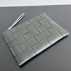 LARGE CASSETTE POUCH 35 IN CORDUROY GRAY CALFSKIN