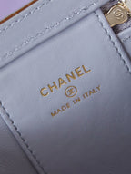 CHANEL 25S MINI VANITY BAG 11 CM IN GREY LAMBSKIN WITH CRYSTAL-EMBELLISHED  LOGO