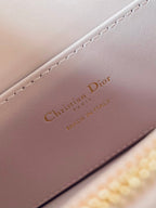 DIOR MEDIUM FLAP BAG 22 IN BABY PINK QUILTED ALLOVER CALFSKIN