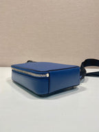 PRADA CHEST BAG 20 IN CLASSIC BLUE SAFFIANO LEATHER