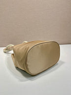 BUCKET BAG 28 IN BEIGE RE-NYLON GOLD LOGO