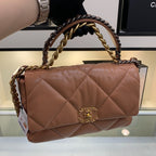 CHANEL 19 FLAP BAG 26 BROWN GOATSKIN