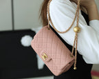 CHANEL FLAP BAG 20CM BABY PINK LAMBSKIN GOLD HARDWARE
