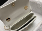 CHANEL TRENDY 20CM WHITE LAMBSKIN GOLD HARDWARE