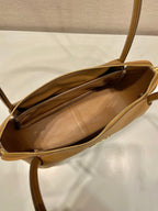 PRADA 28 LARGE BEIGE CALFSKIN HANDBAG