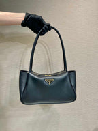 PRADA 28 LARGE BLACK CALFSKIN HANDBAG
